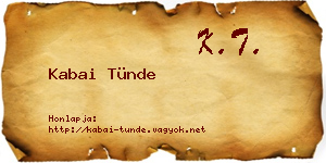 Kabai Tünde névjegykártya